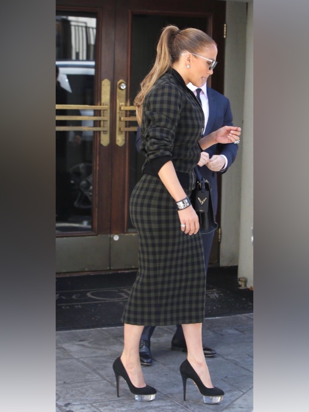 A.L.C Thea plaid pencil skirt midi Italian wool US 6 lined business realtor sexy - Picture 2 of 10